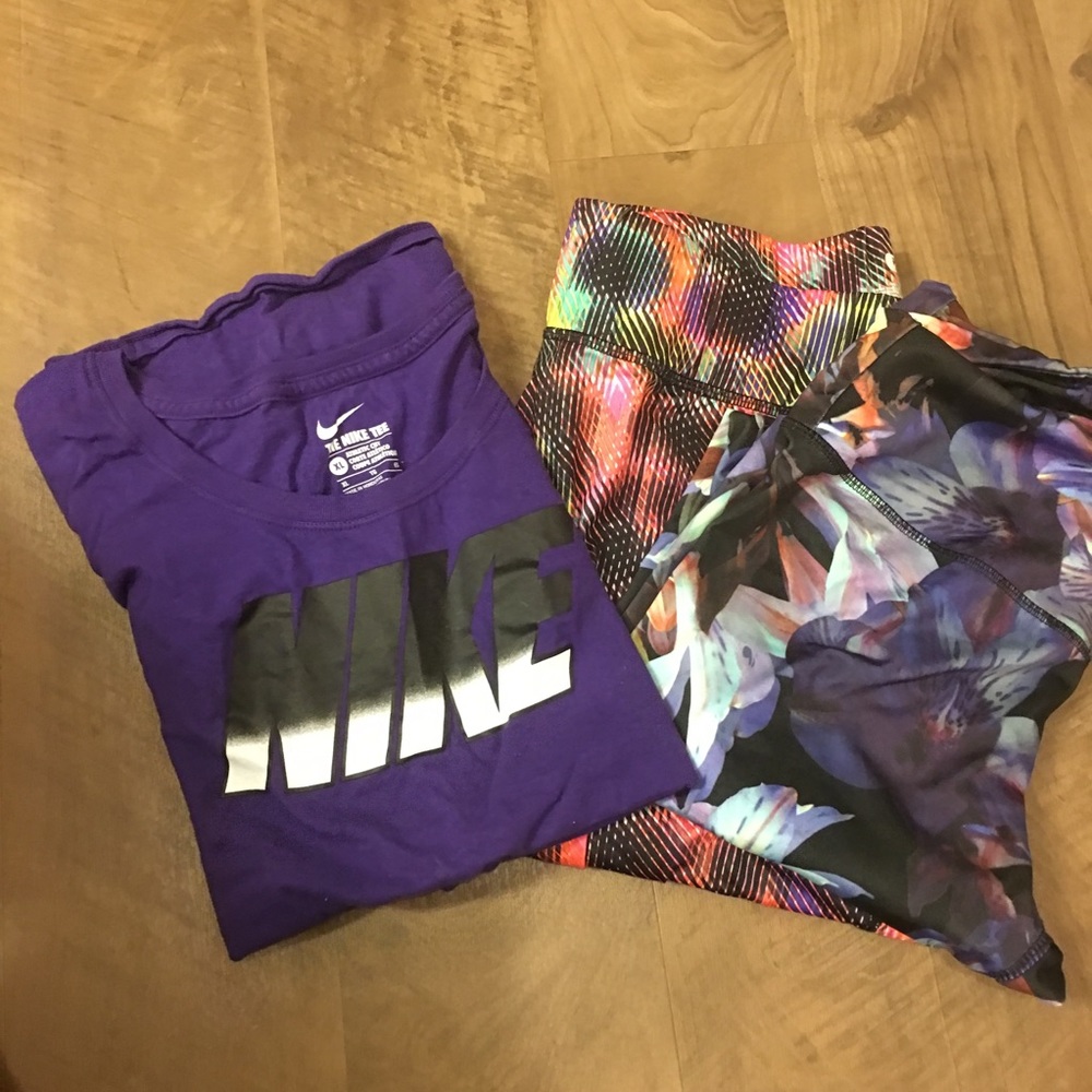 Workout  Lot of 2 Pants w Free Nike T shirt Large